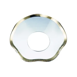 Ljusmanschett 5,5 cm vågig med guldkant  4 st