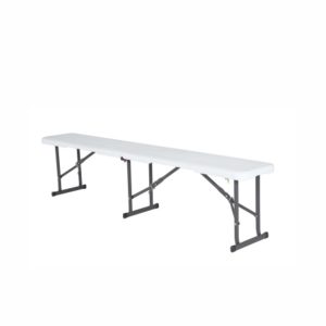 BÄNK, vit plast 180×25 cm