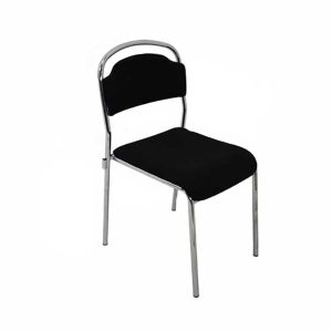 STOL, svart tyg kromben stapelbar