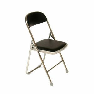 STOL, svart klädd dyna fällbar