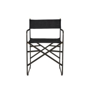 STOL, Kastoria, med armstöd, svart mocka