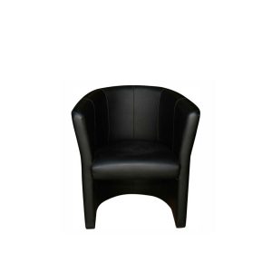 FÅTÖLJ, Svart läder