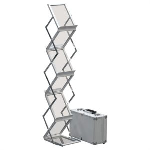 BROSCHYRSTÄLL, aluminium, fällbart