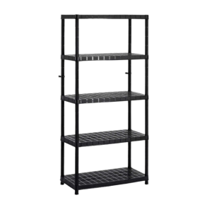 HYLLA, Svart plast, 5 hyllplan