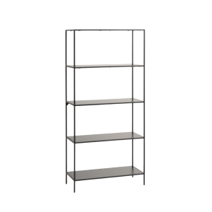 HYLLA, Svart melamin 5 hyllplan