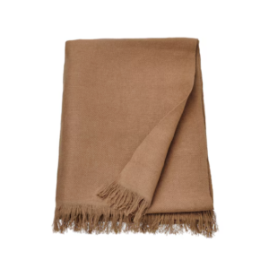 FILT, Pläd i brun bomull, 130x170cm
