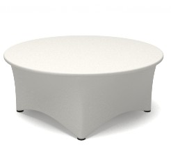 BORDSÖVERDRAG, elastisk vit Ø150 cm