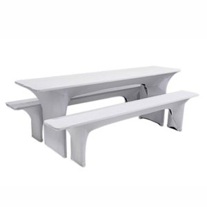 BÄNKÖVERDRAG, vit elastisk 180×25 cm