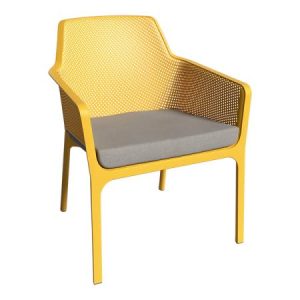 STOL, Net, Senapsgul med grå dyna