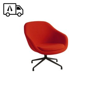 FÅTÖLJ, Swivel About a Lounge, röd/svart