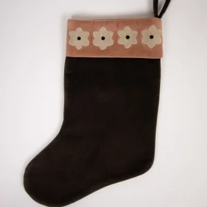 Daisy julstrumpa kaffe + gammelrosa