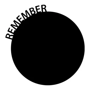 Wallsticker kom ihåg-tavla “Remember”, rund liten
