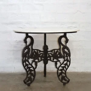 CAST IRON TABLE WITH MARBLE TOP