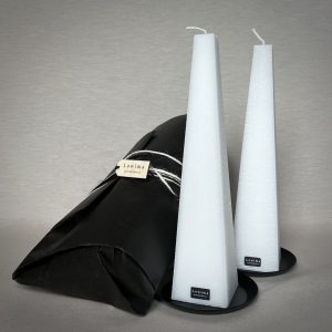 Ljuspaket, blockljus Pyramidljus med fat x2