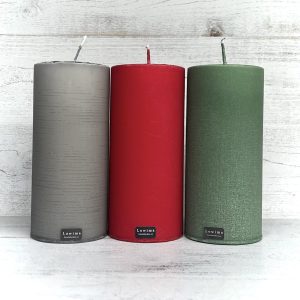 Blockljus, cylinder Ø 67mm doppade (mörka färger)